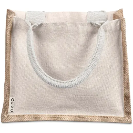 Okiyo Chinsai Mini Jute & Cotton Gift Bag Close Up